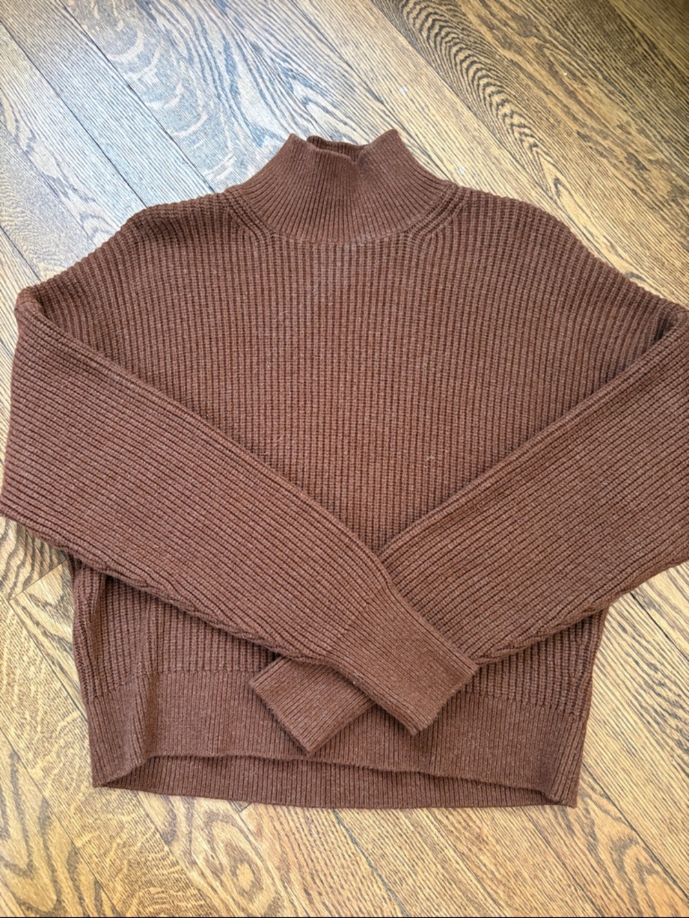 J. Crew Brown Ribbed Turtleneck Sweater